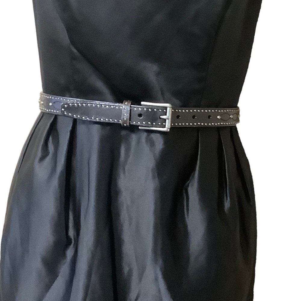 Studded Genuine Leather Belt Women Small Black Alternative Punk Chic Rocker